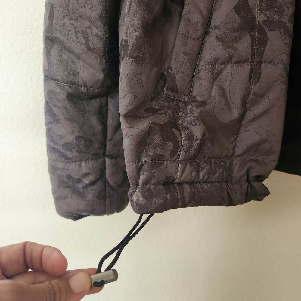 Pretty Green Army Camoflage Black and Gray Puffer Jacket Hoodie - Picture 8 of 11